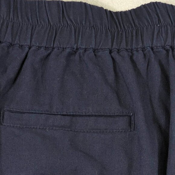 Kim Rogers Capri Pull On Womens Small Crop Linen Blend Navy NEW Summer Beach - Picture 4 of 10
